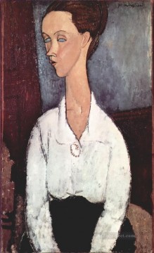 白いブラウスを着たルニア・チェチョフスカの肖像画 1917年 アメデオ・モディリアーニ Oil Paintings